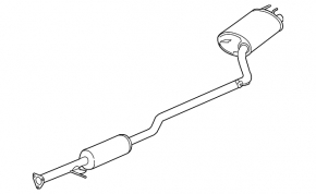 Middle and rear muffler with barrel for Honda Accord 13-17 2.4