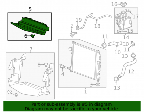 Upper radiator deflector Cadillac ATS 13-14 under radar cruise