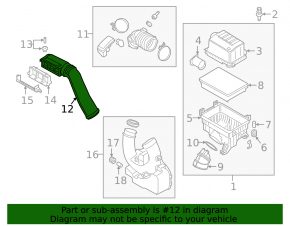 Air intake Hyundai Kona 18-23 1.6, 2.0