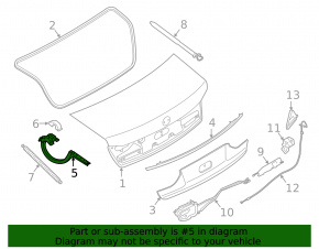 Trunk lid hinge right BMW 7 G11 G12 16-22