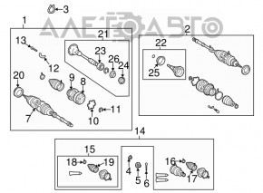 Front left half-shaft drive Lexus RX300 98-03 FWD