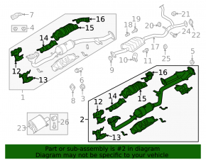 Left exhaust manifold with catalytic converter for Subaru Outback 10-14 3.6
