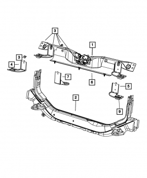 Upper radiator deflector Jeep Compass 11-16 2.0 2.4