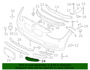 Right front bumper grille for BMW 2 Series F22 14-17 Sport