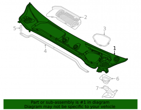 Plastic windshield wiper grille for BMW iX 21-25
