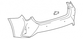 Bare rear bumper for Lexus RC300 RC350 19-25 restyling, for parking sensors