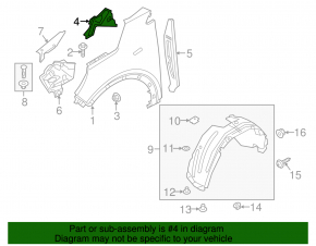 Front left wing bracket Kia Sorento 16-20