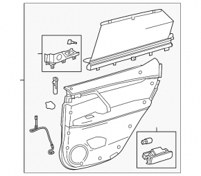 Door trim card rear right Lexus RX350L RX450hL 18-19 long, black leather