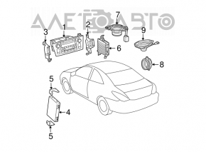 Tape player, CD changer, Radio, Panel Toyota Solara 2.4 04-06