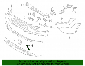Left rear bumper protection mount for Kia EV6 22-24