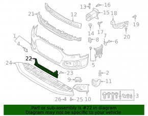 Lower grille of the front bumper of the Audi A4 B9 20-25