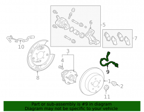 Brake hose rear left Lexus RX350 RX450 10-15