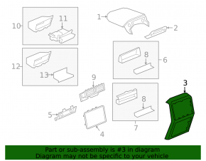 Rear center console trim for Porsche Cayenne 19-26 black