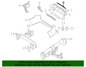 Mercedes X167 GLS 450 20-26 chrome rear bumper center molding