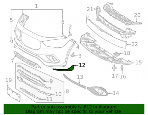 Front bumper lip left Mercedes H247 GLA 20-23 structure