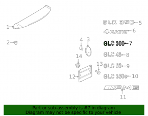 Emblem inscription GLC 300 trunk door Mercedes GLC 300 16-22 SUV