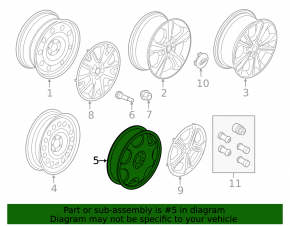 Spare tire for Ford Escape MK3 13-19 R17 155/70, cast