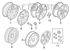 Spare tire for Ford Escape MK3 13-19 R17 155/70, cast
