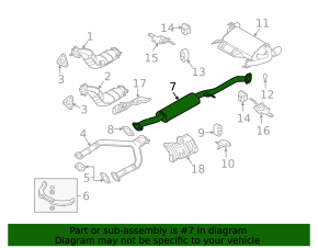 Infiniti FX35 03-08 mid-section exhaust pipe with resonator