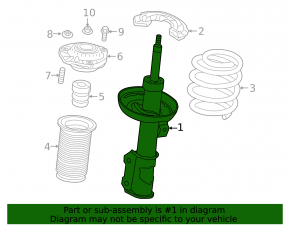 The front right shock absorber for a Chevrolet Volt 16 is rusty.