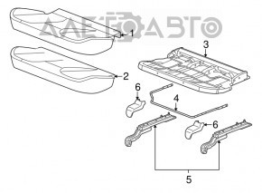 Rear row of seats 2 row GMC Terrain 14-15 cloth black, red stitching