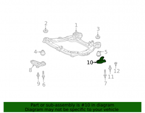Front subframe lug, rear left, Lexus RX350 RX450h 10-15