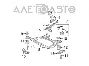 Front subframe lug, rear left, Lexus RX350 RX450h 10-15