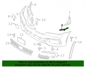Front bumper mount right wing BMW 7 G11 G12 16-19