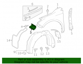 Right fender bracket for Toyota Avalon 13-18