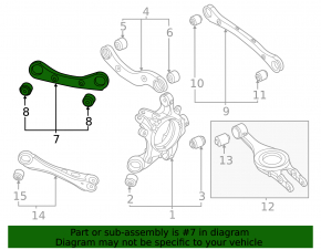 Upper rear left front transverse control arm Kia EV6 22-24