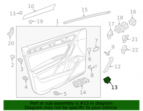 VW Tiguan 18-24 interior trunk release button trim