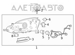 Front bumper mount left under headlight Nissan Sentra 16-19 rest
