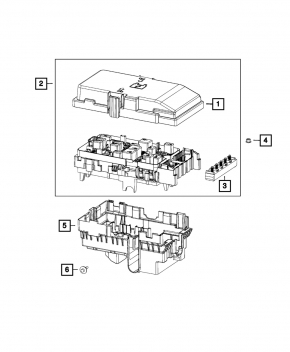 Underhood fuse box Chrysler 200 15-17 3.6