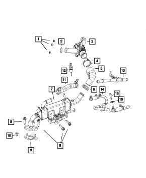EGR pipe Jeep Grand Cherokee WK2 16-22 3.6