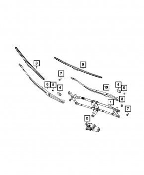 Jeep Grand Cherokee WL 21-25 Windscreen Wiper Trapezoid with Motor