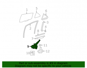 Rear left window lift mechanism Lexus ES300h ES350 13-18