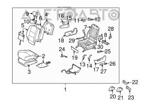 Driver's seat for Lexus RX300 RX330 RX350 RX400h 04-08 without airbag, gray leather