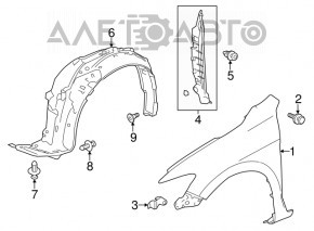 Front right mudguard Honda Accord 13-16 prerest