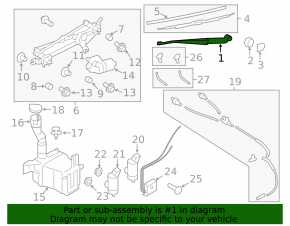 Left wiper arm Subaru Impreza WRX GH 08-14