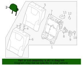 Kia Niro 23-24 rear left headrest, black leather