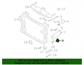 Right rear side member bracket, metal, Porsche Cayenne 19-26