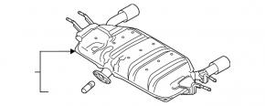Muffler rear part with barrel Mazda CX-30 20- 2.5 AWD