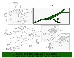 Exhaust pipe middle part Jaguar F-Pace X761 17-23 2.0T