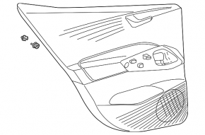 Door trim, rear left card, Volkswagen ID.4 23-25, black, gray leather armrest, silver insert