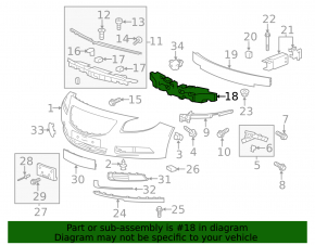 Buick Regal 14-17 Front Bumper Absorber