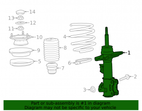 Shock absorber front right Cadillac ATS 13- rwd