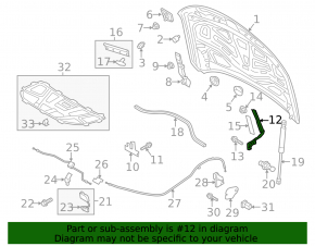 Bonnet hinge right Audi A6 C7 12-18