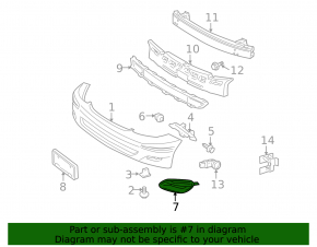 Left fog light cover for Toyota Sienna 2010-2011