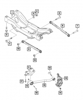Rear left transverse control arm Jeep Compass 17-24 fwd