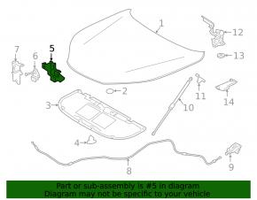 Hood lock Lexus NX200t NX300 NX300h 15-21 under sensor